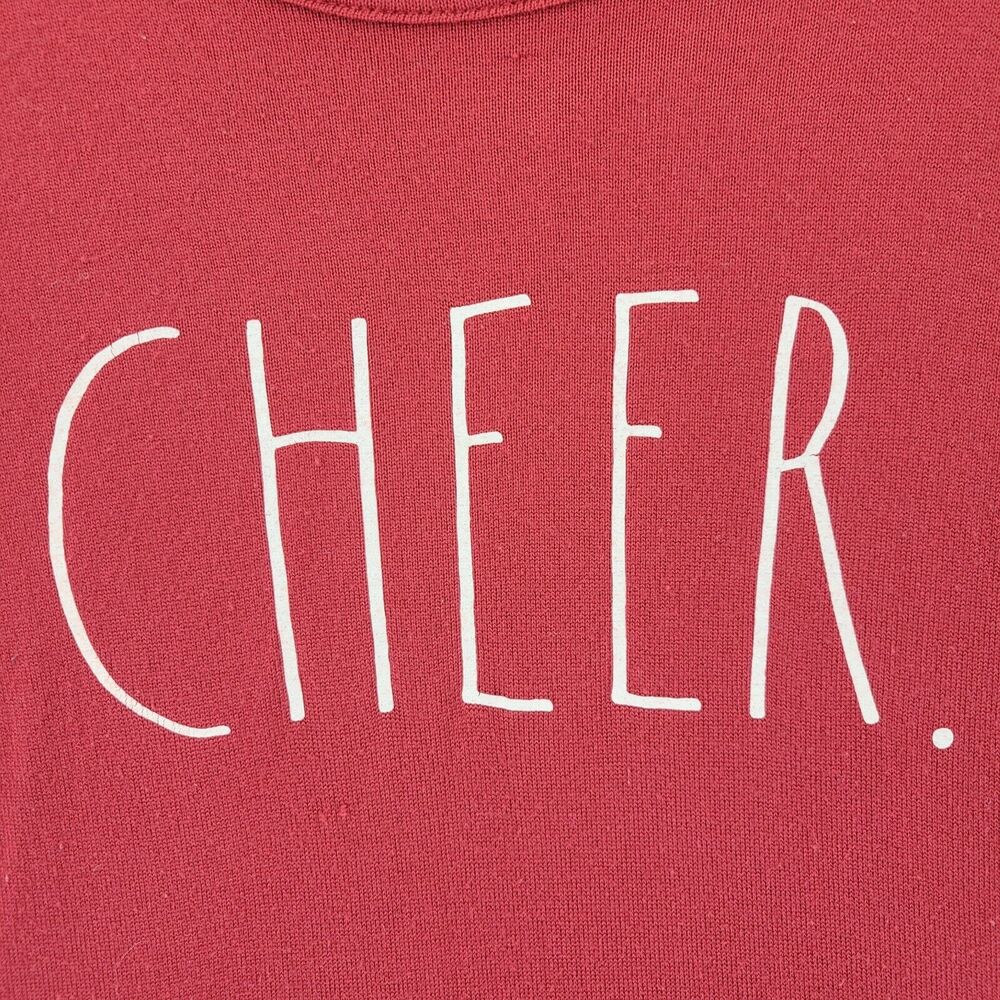 Rae Dunn CHEER Long Sleeve Jersey Top Women's Medium Red‎ - Picture 7 of 7